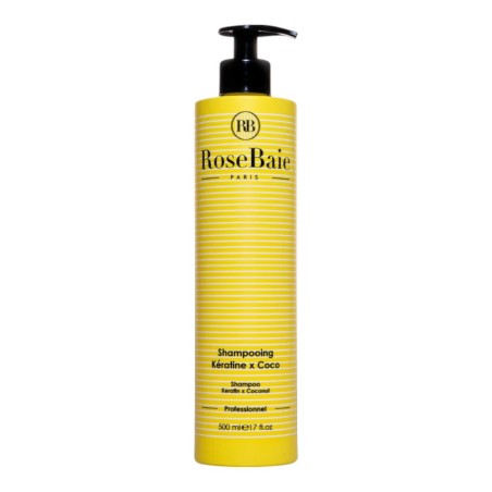 Shampoing Kératine et Coco RoseBaie Hydratation Cheveux Secs et Fragilisés