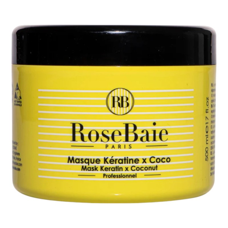 Masque Kératine et Coco RoseBaie - Réparation et Nutrition Cheveux Secs Masque Kératine et Coco RoseBaie - Réparation et Nutrition Cheveux Secs