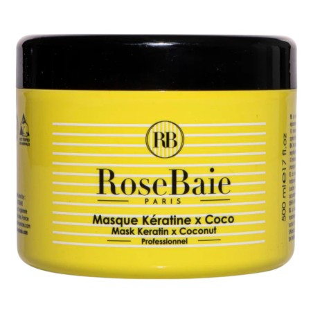 Masque Kératine et Coco RoseBaie - Réparation et Nutrition Cheveux Secs